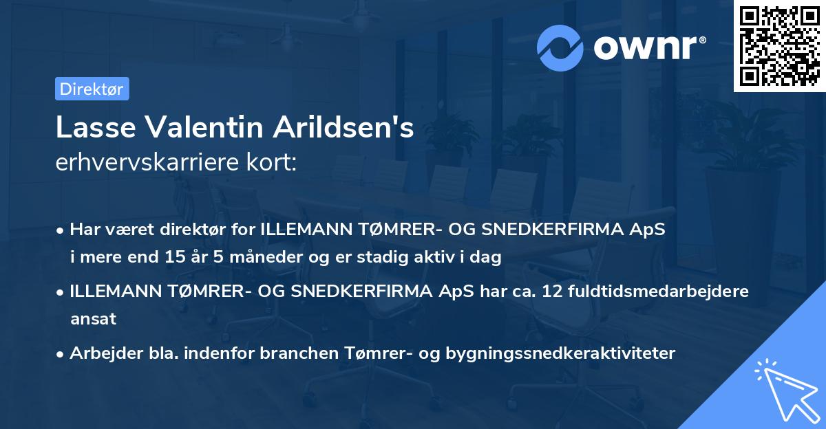 Lasse Valentin Arildsen's erhvervskarriere kort