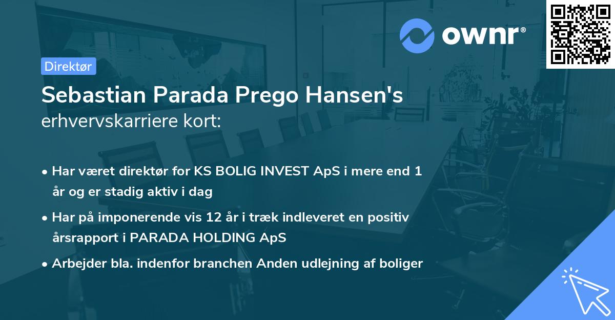 Sebastian Parada Prego Hansen's erhvervskarriere kort
