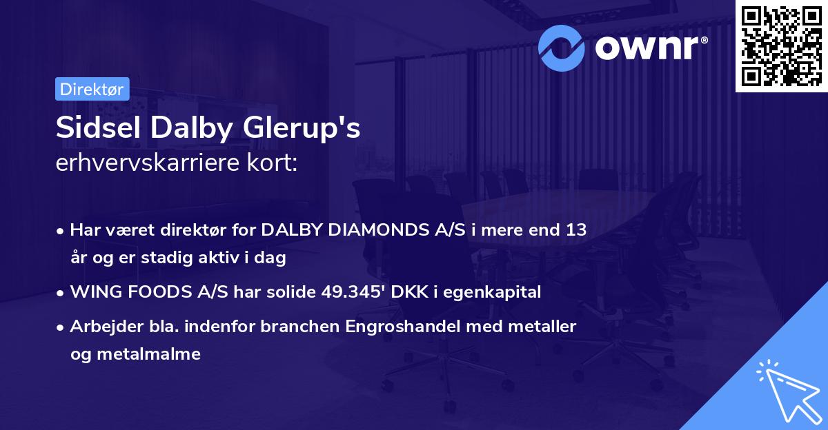 Sidsel Dalby Glerup's erhvervskarriere kort