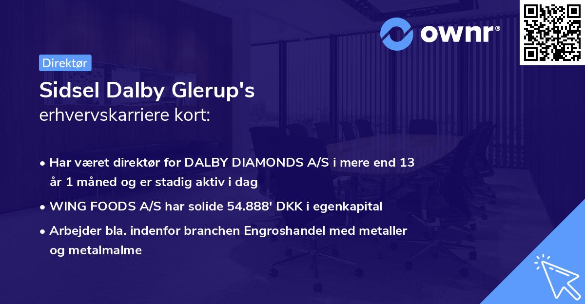 Sidsel Dalby Glerup's erhvervskarriere kort