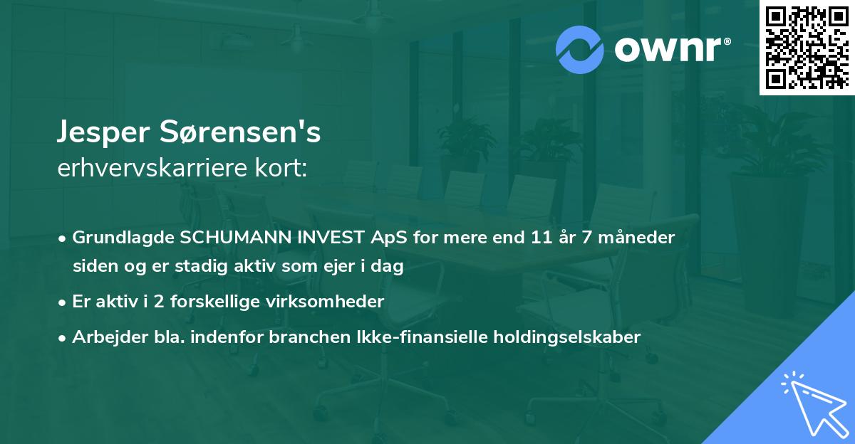 Jesper Sørensen's erhvervskarriere kort