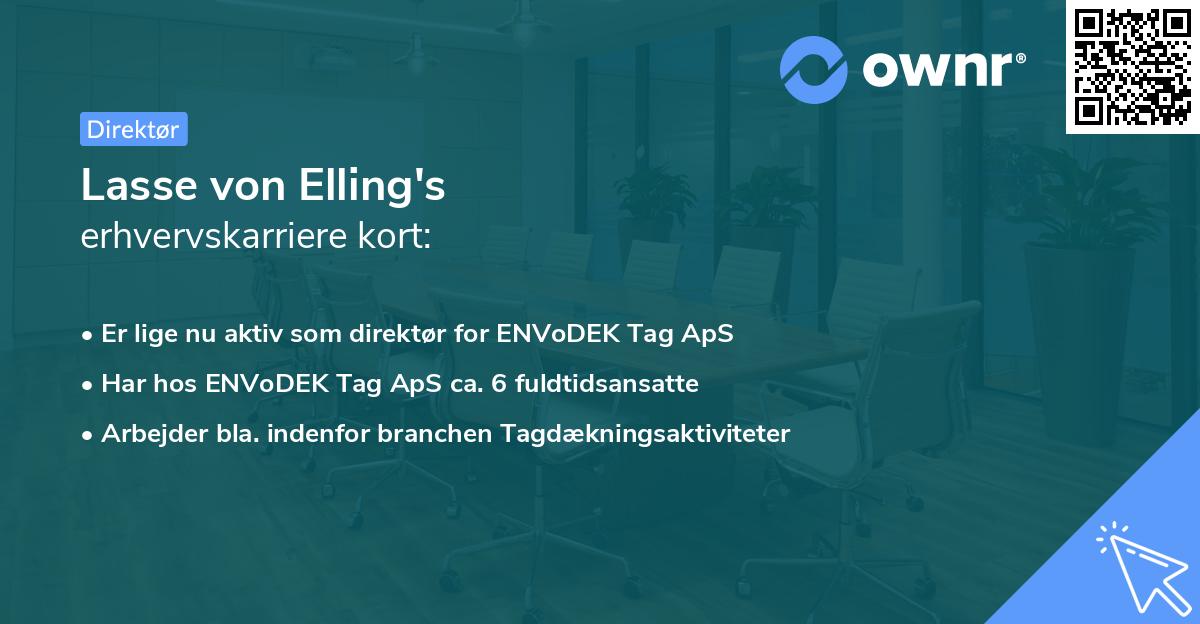 Lasse von Elling's erhvervskarriere kort