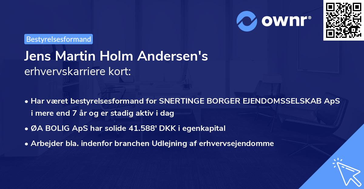 Jens Martin Holm Andersen's erhvervskarriere kort