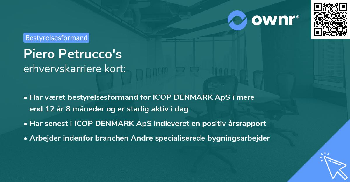 Piero Petrucco's erhvervskarriere kort