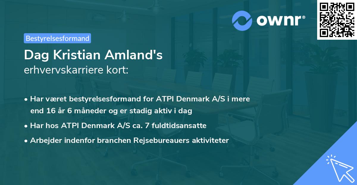 Dag Kristian Amland's erhvervskarriere kort