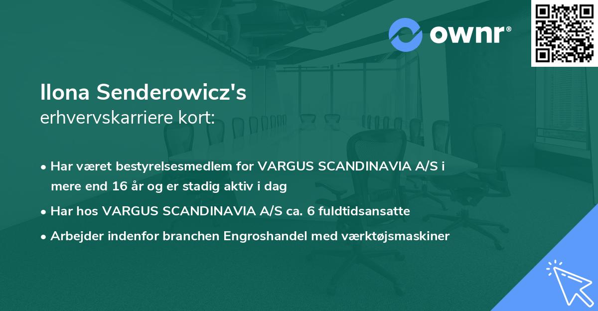 Ilona Senderowicz's erhvervskarriere kort