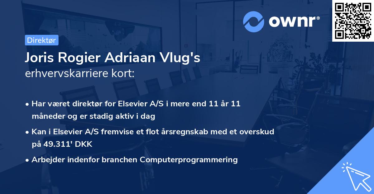 Joris Rogier Adriaan Vlug's erhvervskarriere kort