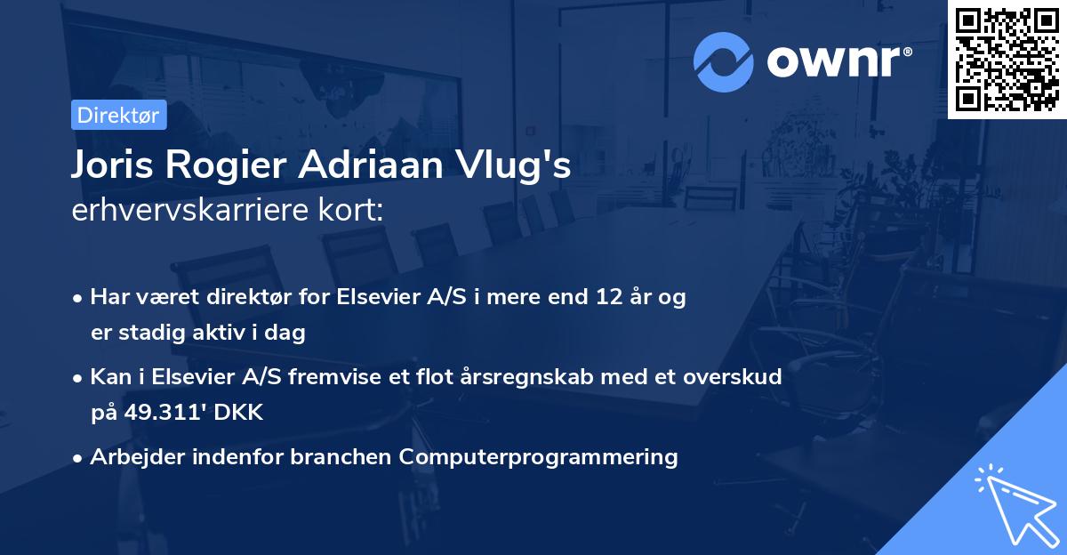 Joris Rogier Adriaan Vlug's erhvervskarriere kort