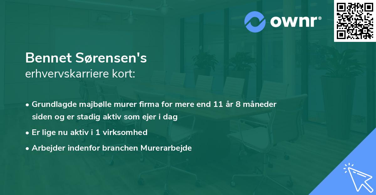 Bennet Sørensen's erhvervskarriere kort