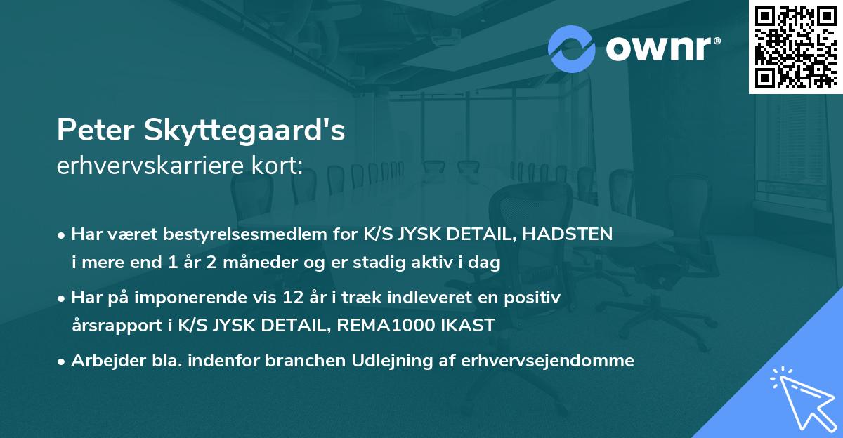 Peter Skyttegaard's erhvervskarriere kort