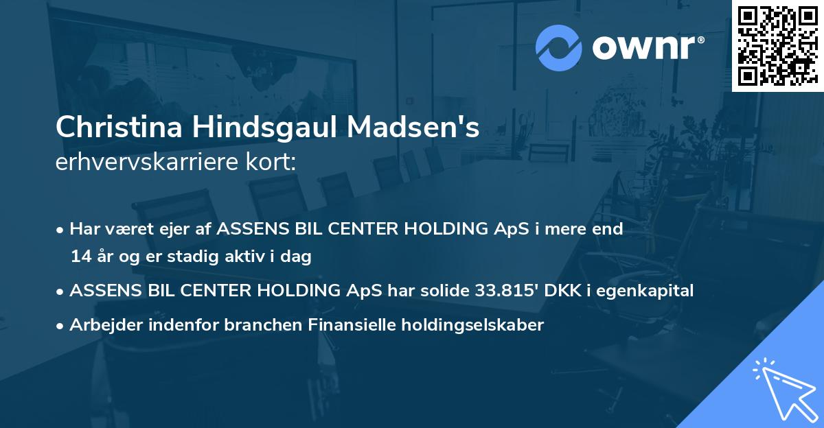 Christina Hindsgaul Madsen's erhvervskarriere kort