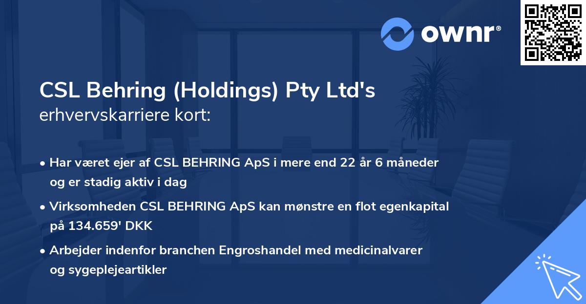 CSL Behring (Holdings) Pty Ltd's erhvervskarriere kort