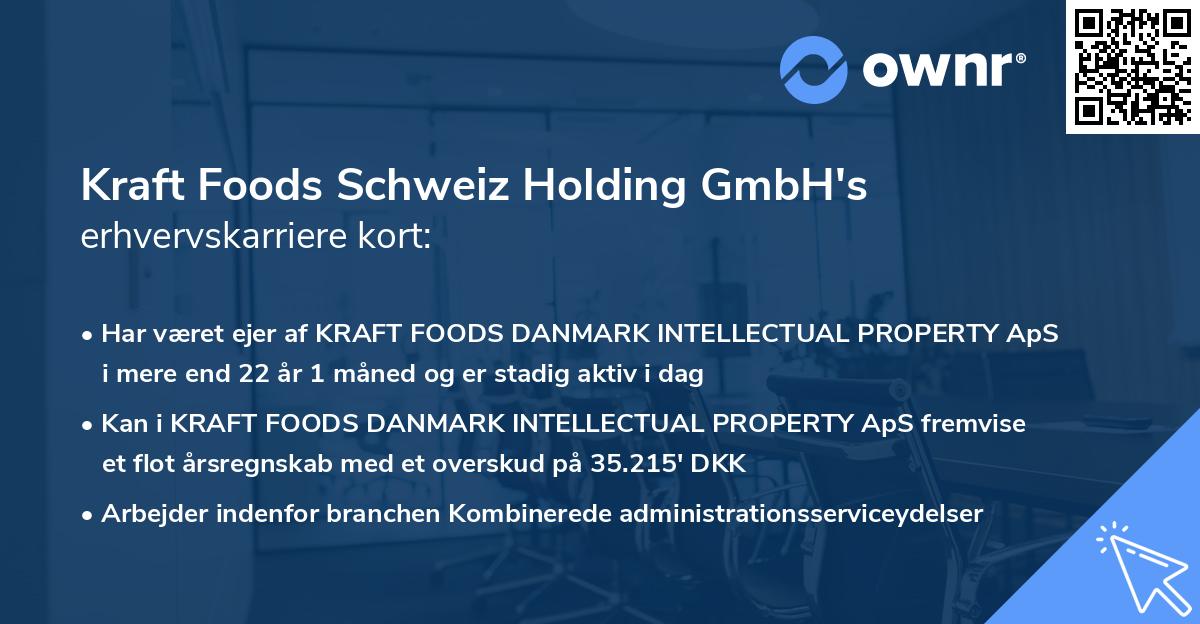 Kraft Foods Schweiz Holding GmbH's erhvervskarriere kort