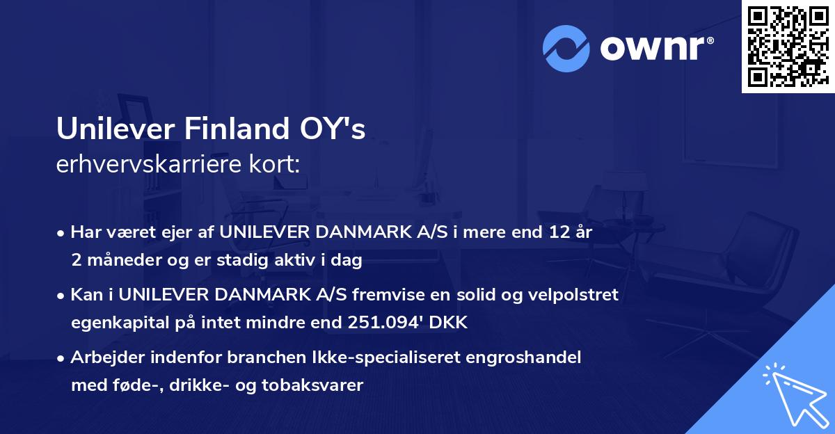 Unilever Finland OY's erhvervskarriere kort