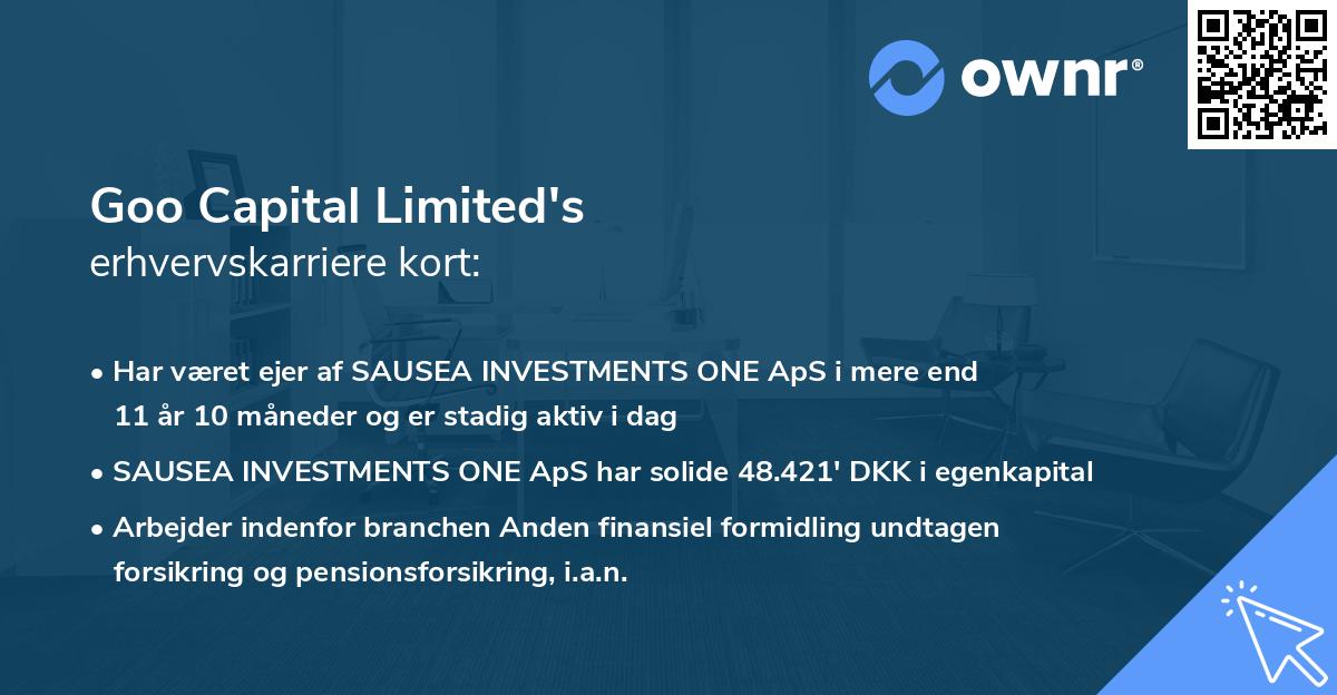 Goo Capital Limited's erhvervskarriere kort