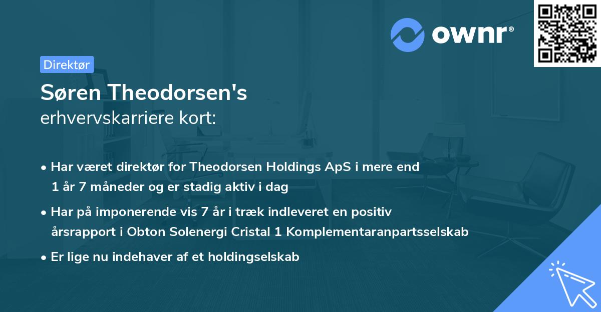 Søren Theodorsen's erhvervskarriere kort