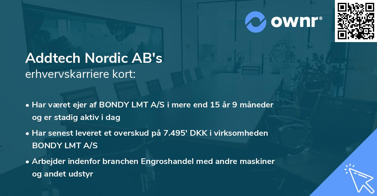 Addtech Nordic AB's erhvervskarriere kort