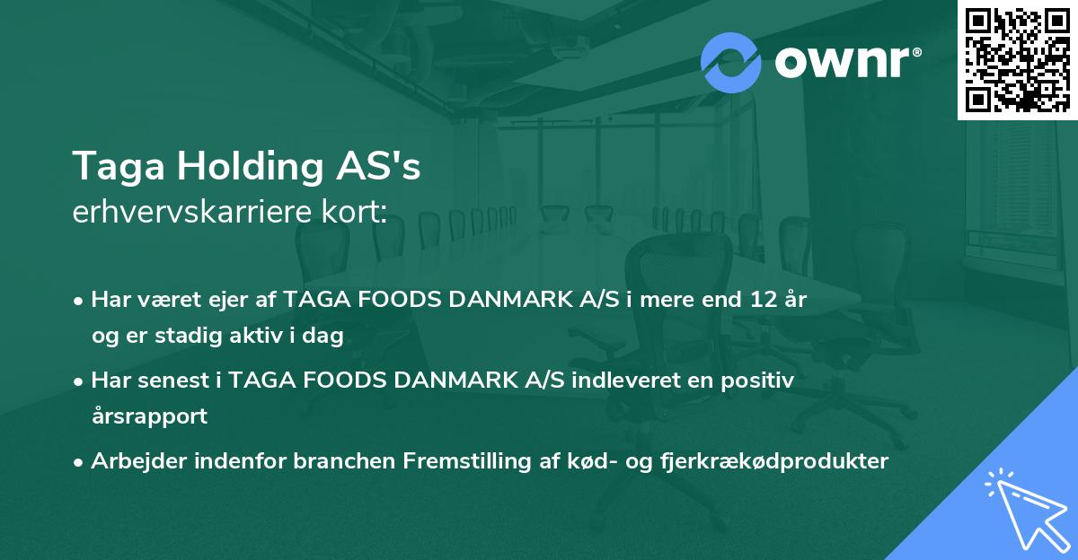 Taga Holding AS's erhvervskarriere kort