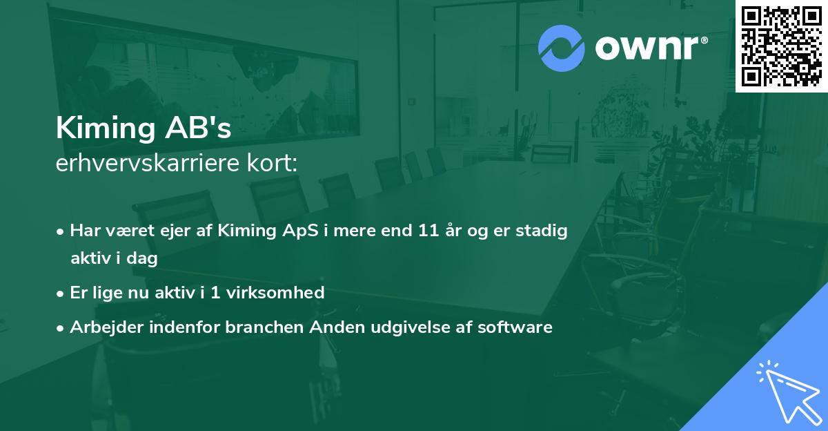 Kiming AB's erhvervskarriere kort