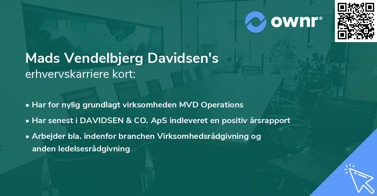 Mads Vendelbjerg Davidsen's erhvervskarriere kort