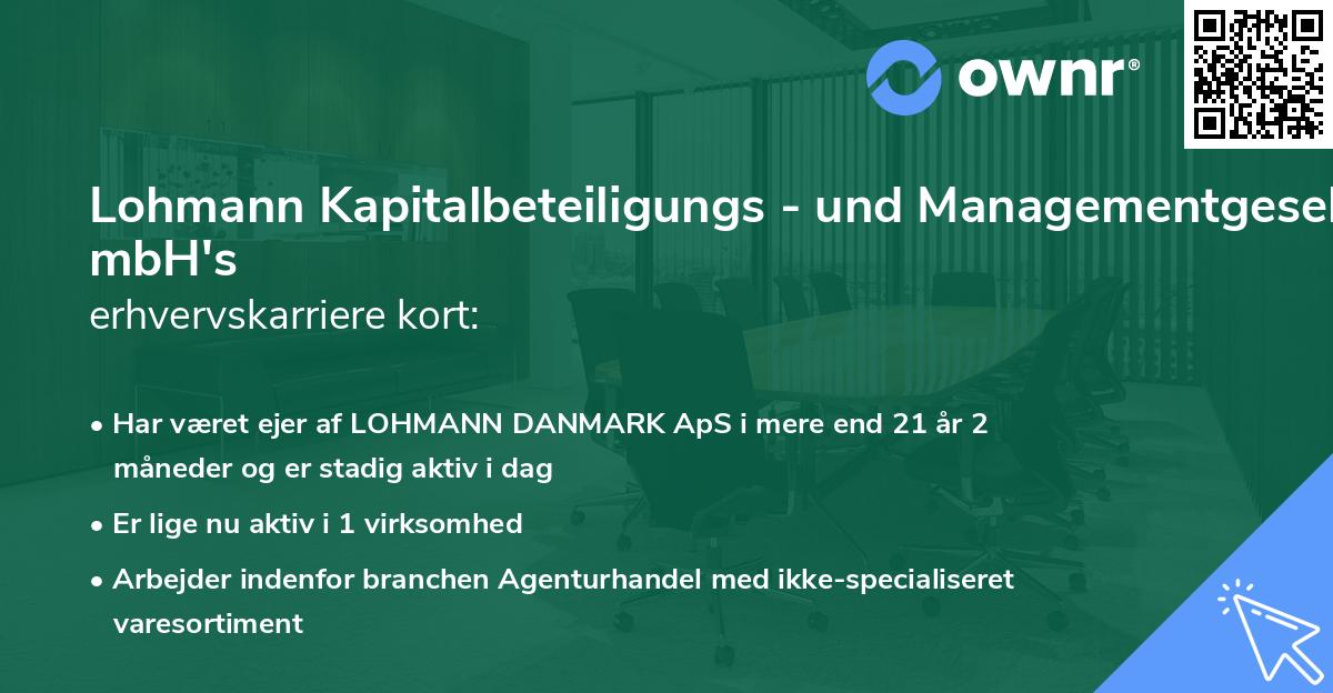 Lohmann Kapitalbeteiligungs - und Managementgesellschaft mbH's erhvervskarriere kort