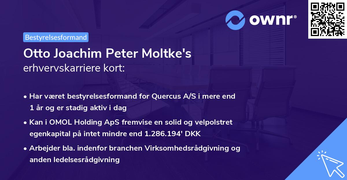 Otto Joachim Peter Moltke's erhvervskarriere kort