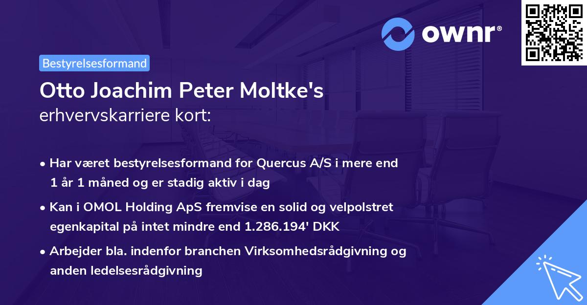 Otto Joachim Peter Moltke's erhvervskarriere kort