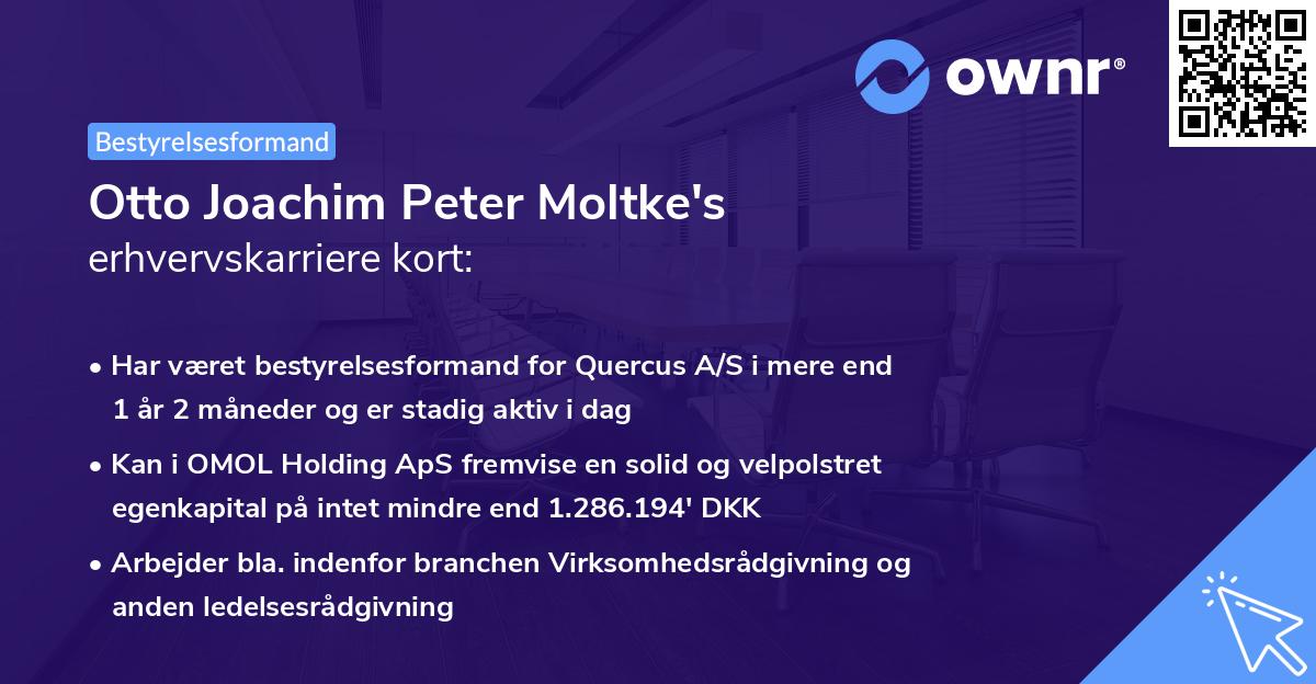 Otto Joachim Peter Moltke's erhvervskarriere kort
