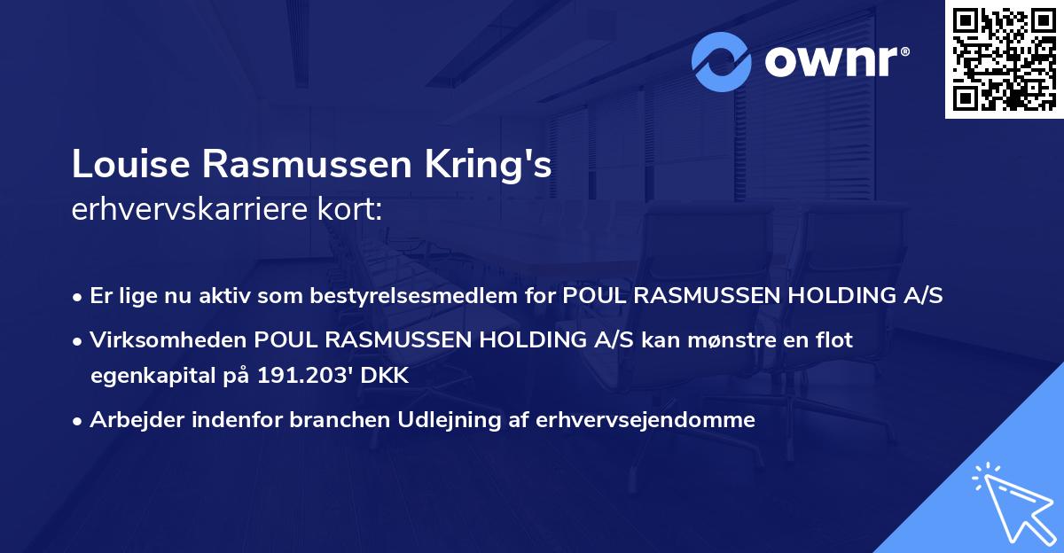 Louise Rasmussen Kring's erhvervskarriere kort