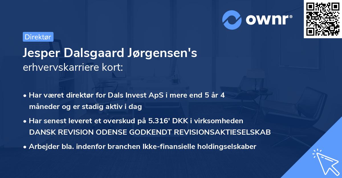 Jesper Dalsgaard Jørgensen's erhvervskarriere kort