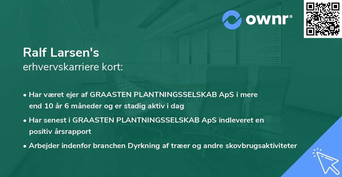 Ralf Larsen's erhvervskarriere kort