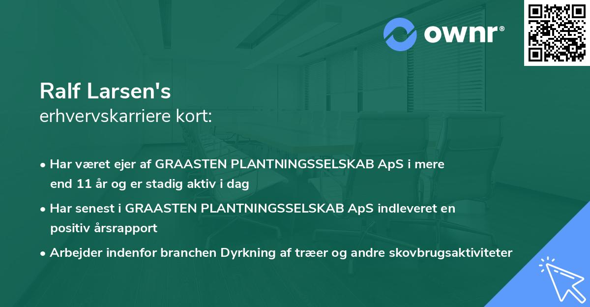 Ralf Larsen's erhvervskarriere kort