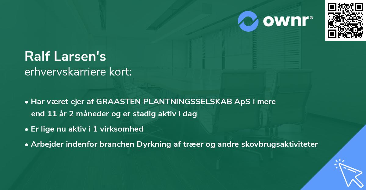 Ralf Larsen's erhvervskarriere kort