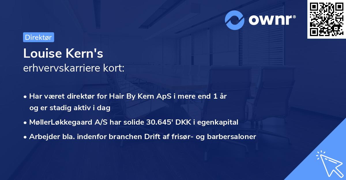 Louise Kern's erhvervskarriere kort
