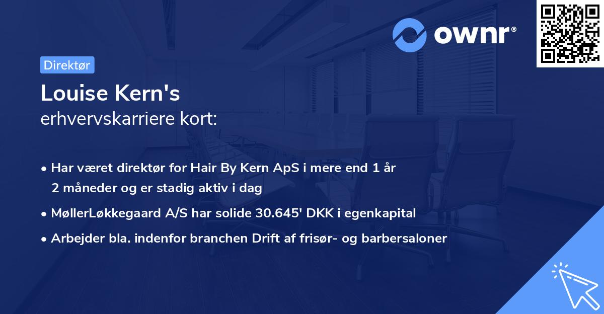 Louise Kern's erhvervskarriere kort