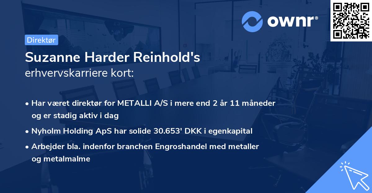 Suzanne Harder Reinhold's erhvervskarriere kort