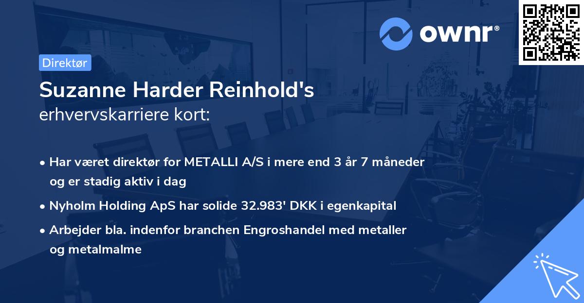 Suzanne Harder Reinhold's erhvervskarriere kort
