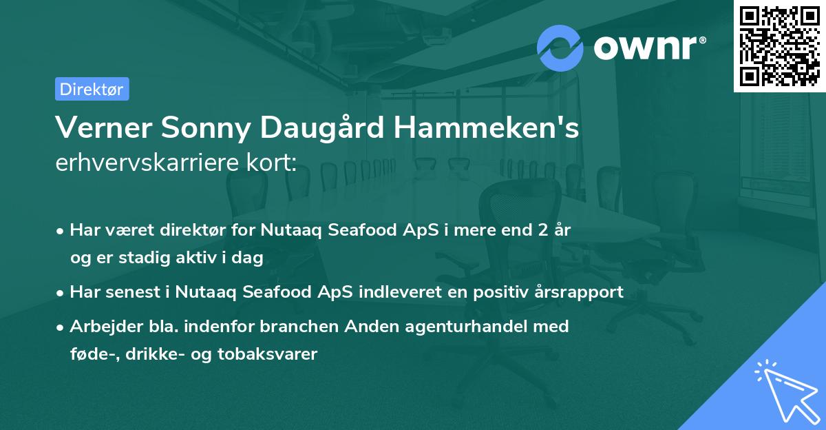 Verner Sonny Daugård Hammeken's erhvervskarriere kort