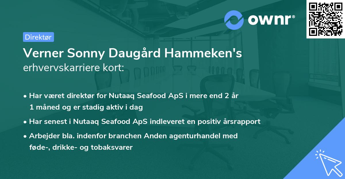 Verner Sonny Daugård Hammeken's erhvervskarriere kort