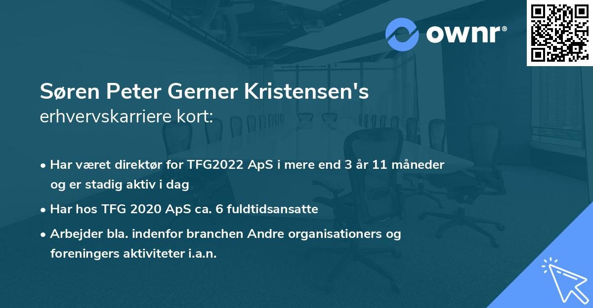 Søren Peter Gerner Kristensen's erhvervskarriere kort