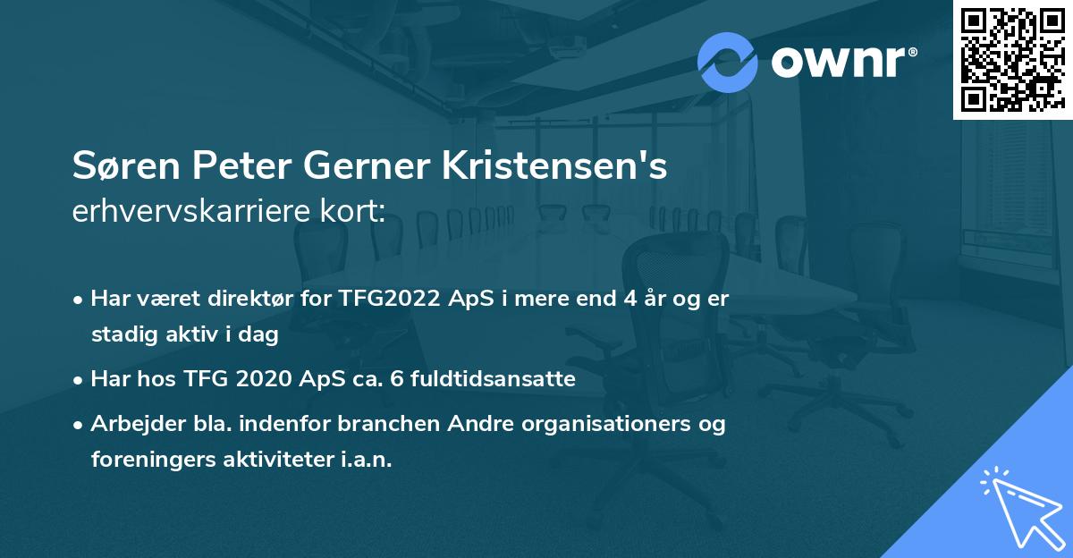 Søren Peter Gerner Kristensen's erhvervskarriere kort