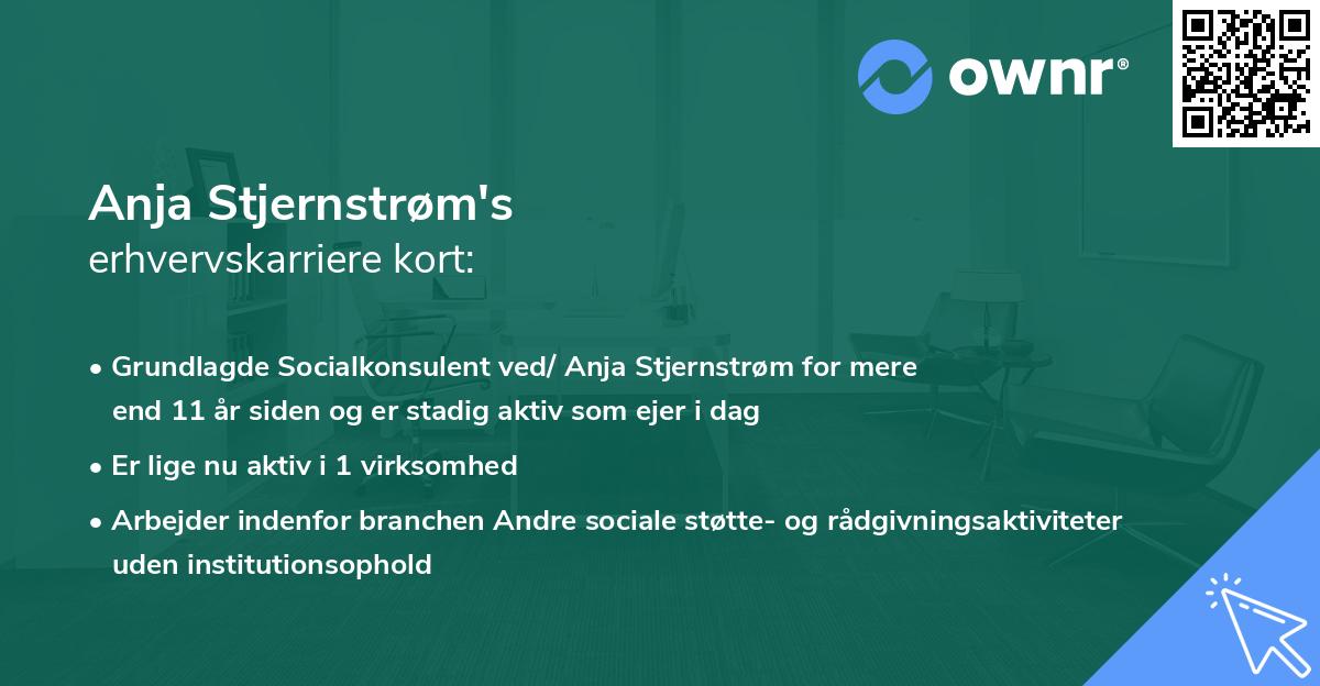Anja Stjernstrøm's erhvervskarriere kort
