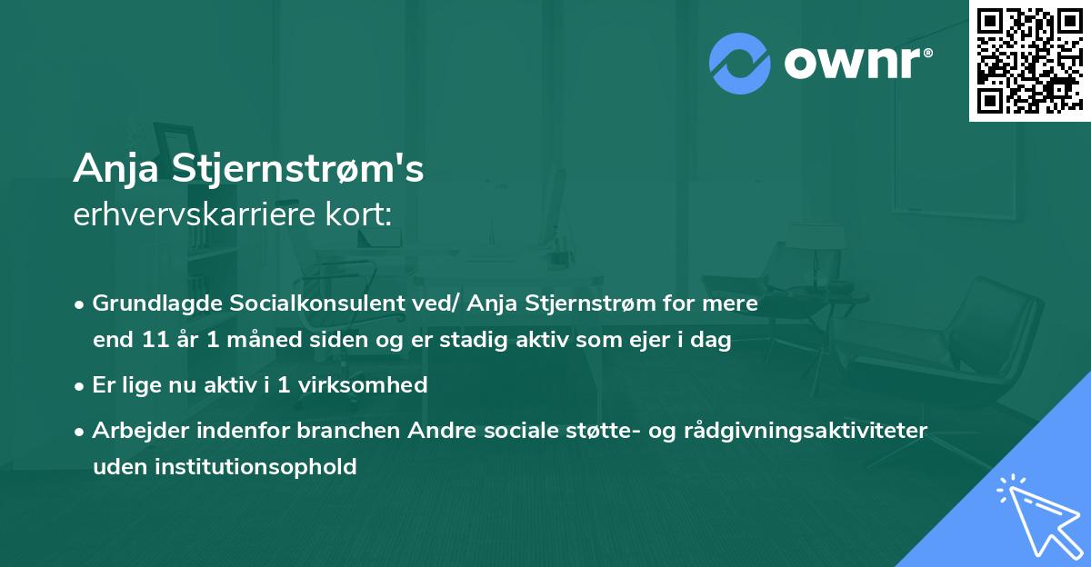 Anja Stjernstrøm's erhvervskarriere kort