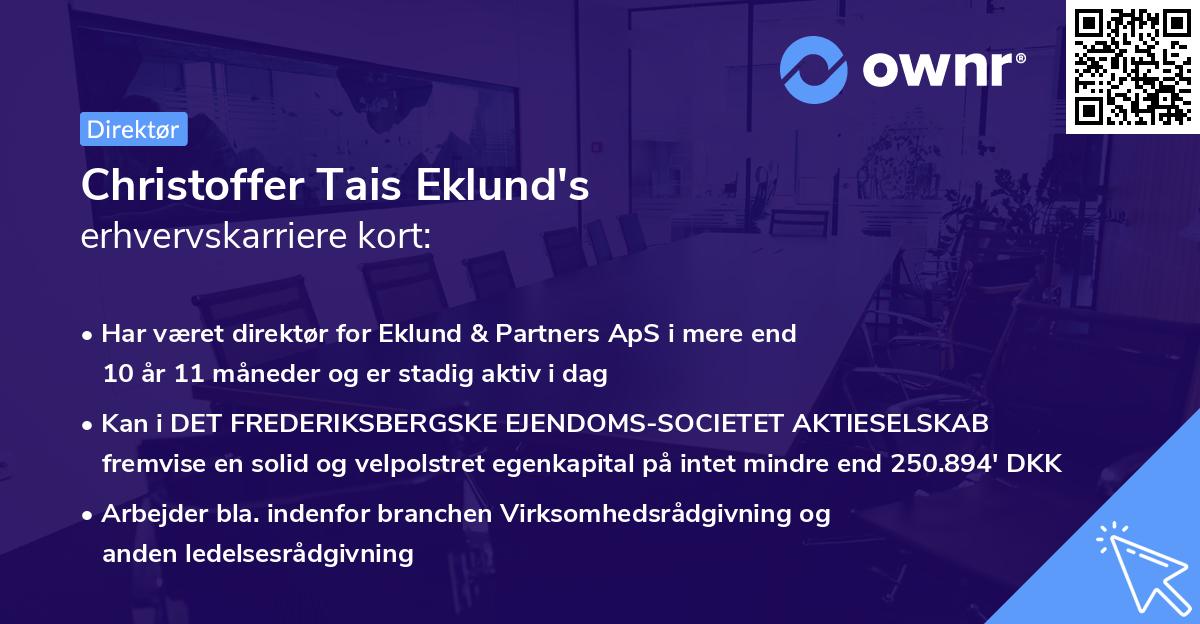 Christoffer Tais Eklund's erhvervskarriere kort