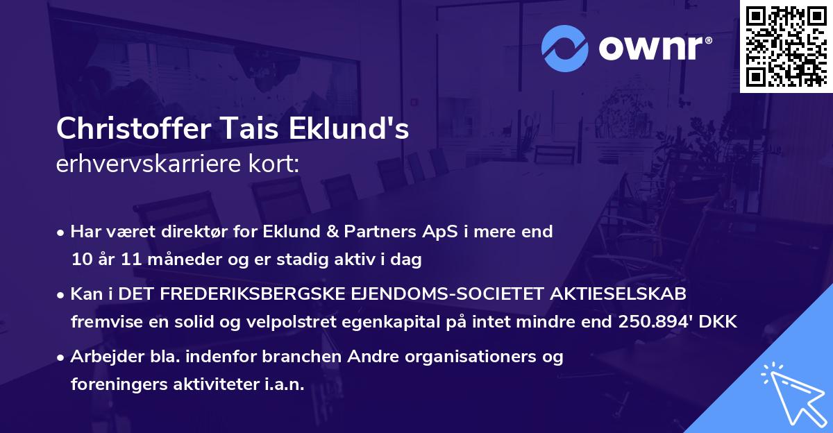 Christoffer Tais Eklund's erhvervskarriere kort