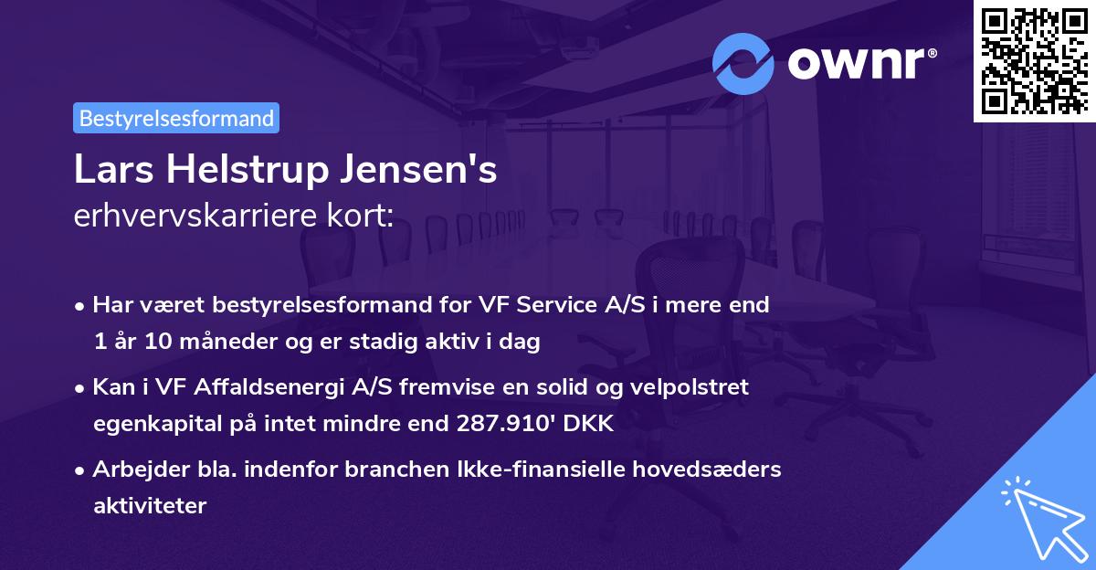 Lars Helstrup Jensen's erhvervskarriere kort