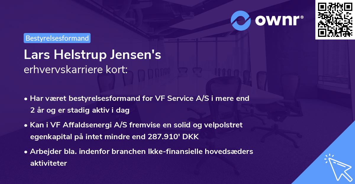 Lars Helstrup Jensen's erhvervskarriere kort