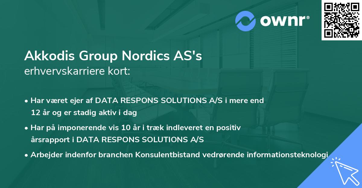 Akkodis Group Nordics AS's erhvervskarriere kort