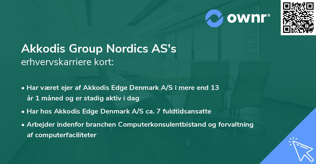 Akkodis Group Nordics AS's erhvervskarriere kort