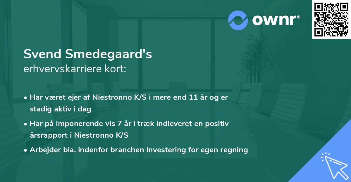 Svend Smedegaard's erhvervskarriere kort